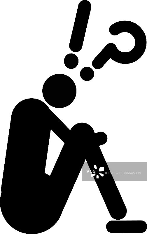 感到沮丧的黑色火柴人图片素材