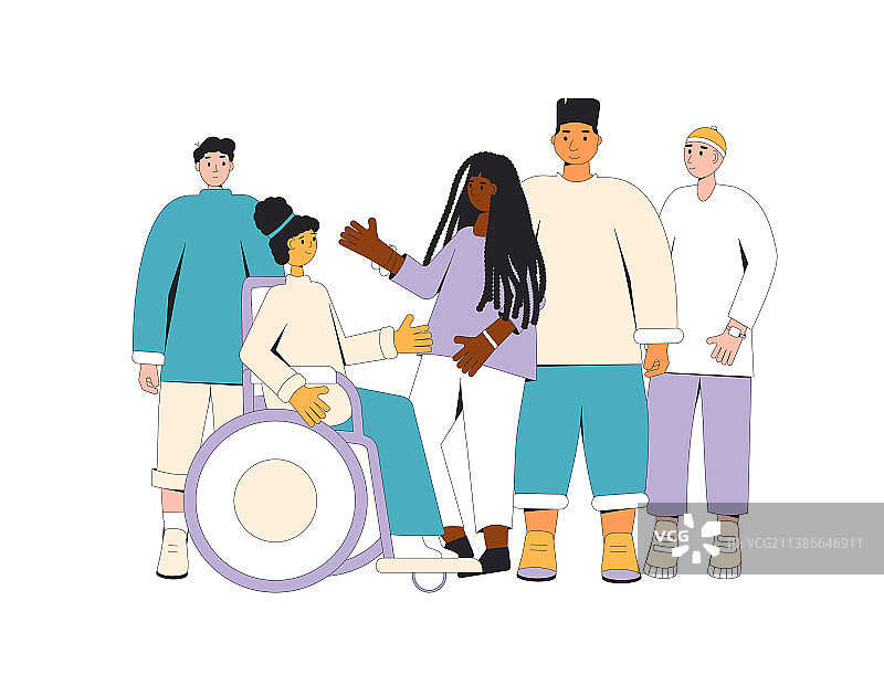 站在一起的多元青少年图片素材