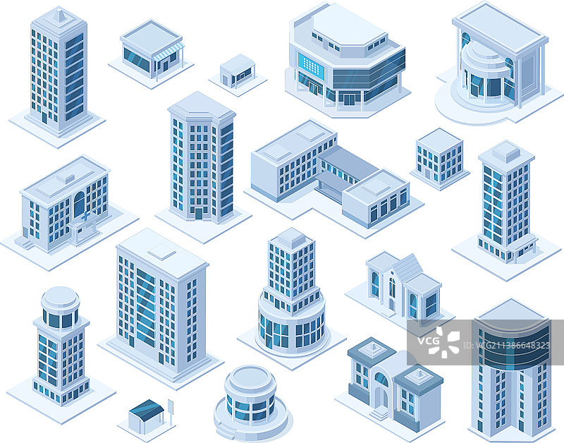 2.5D城市商业区图片素材