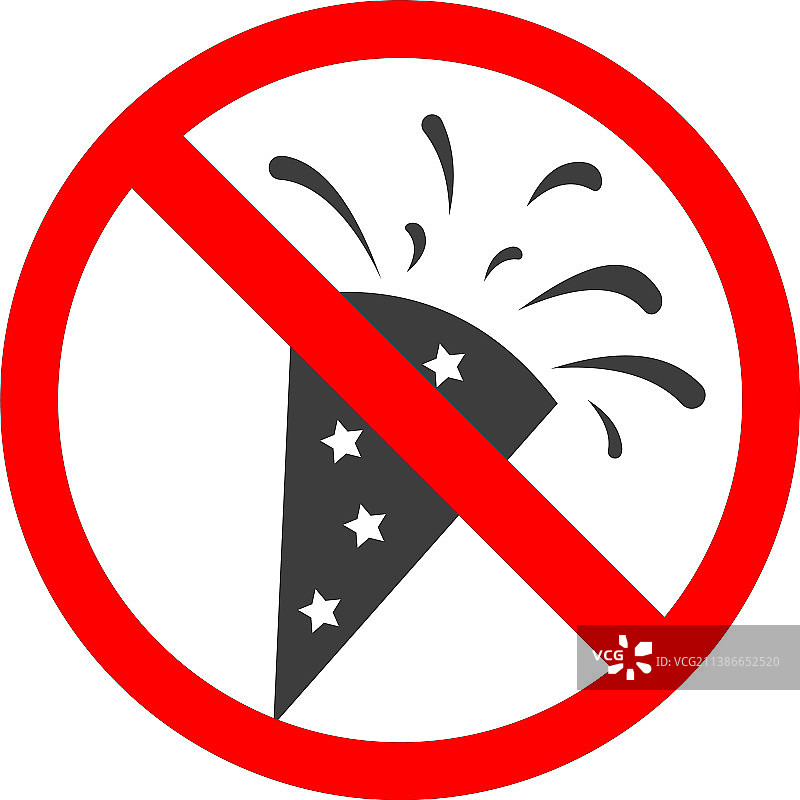 禁止燃放圣诞烟花，配有五彩纸屑图片素材