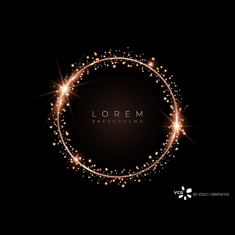 金色圆形闪光边框图片素材