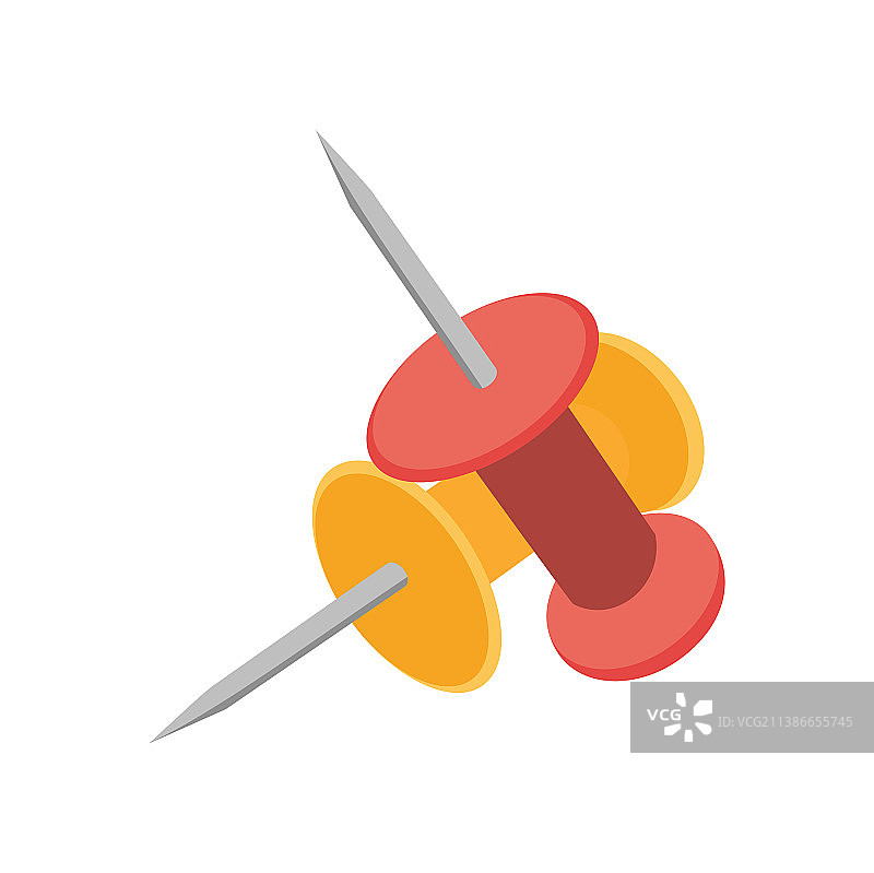 红色和橙色图钉扁平设计图片素材