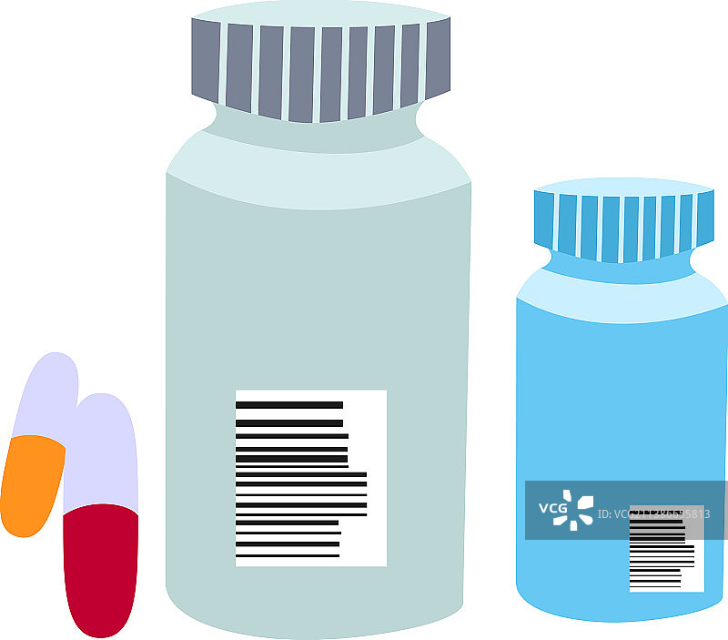 扁平风格的维生素或药品图片素材
