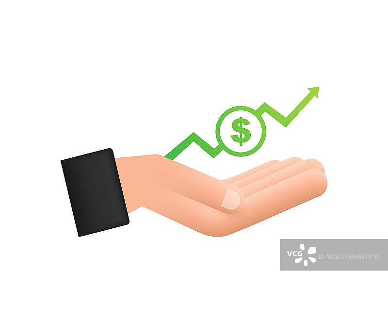 利润、资金或预算，现金和上升图图片素材