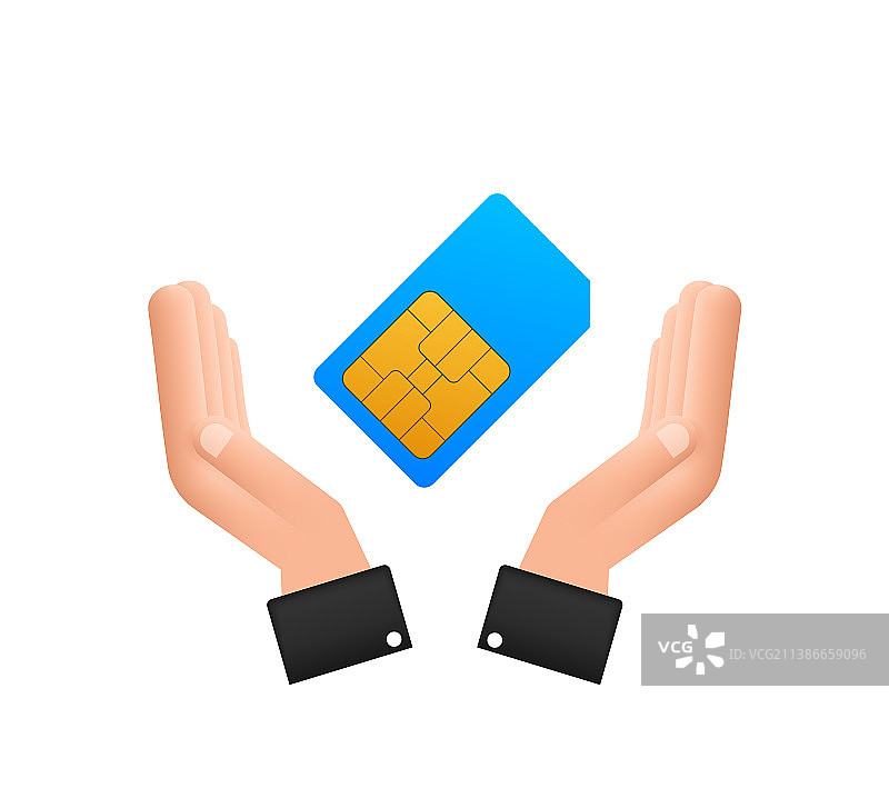 手中的移动蜂窝电话SIM卡图片素材