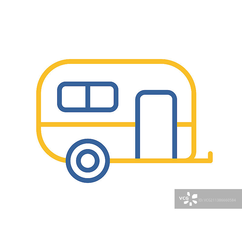 旅行拖车扁平图标露营标志图片素材