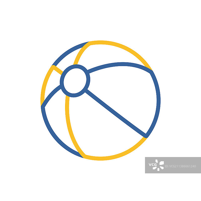 沙滩球扁平图标夏季标志图形符号图片素材