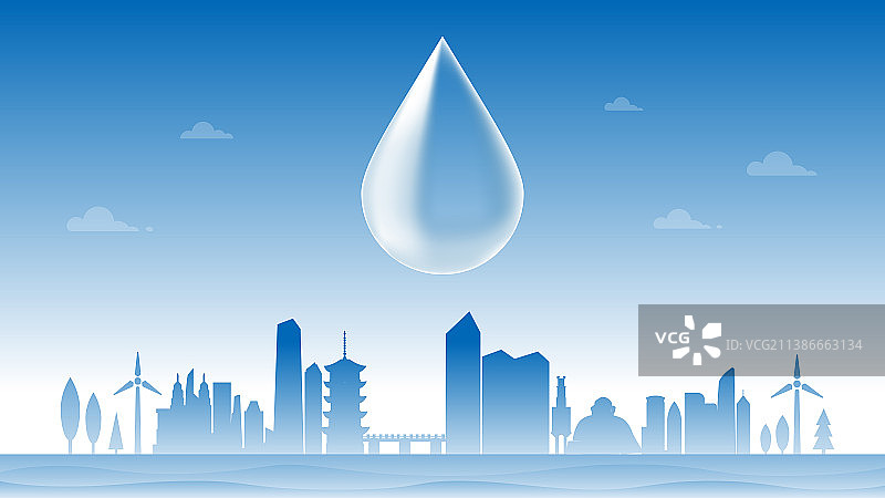 泉州节约用水插画图片素材