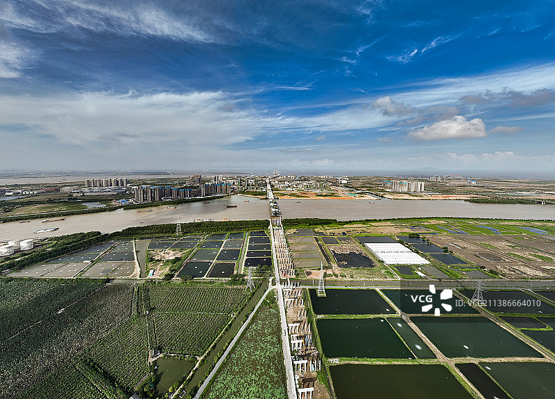 中山市深中通道大桥 马鞍岛 翠亨新区图片素材