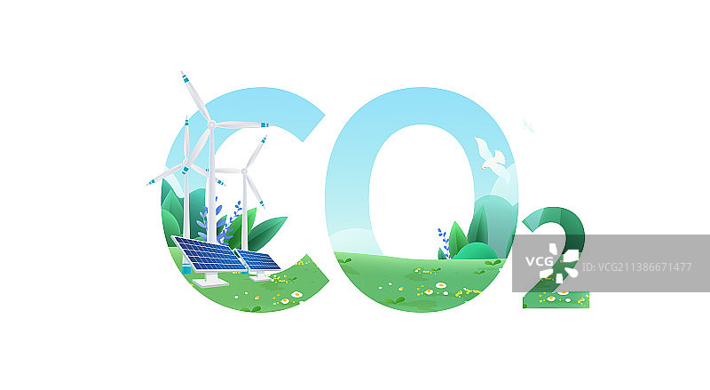 二氧化碳环保插画图片素材