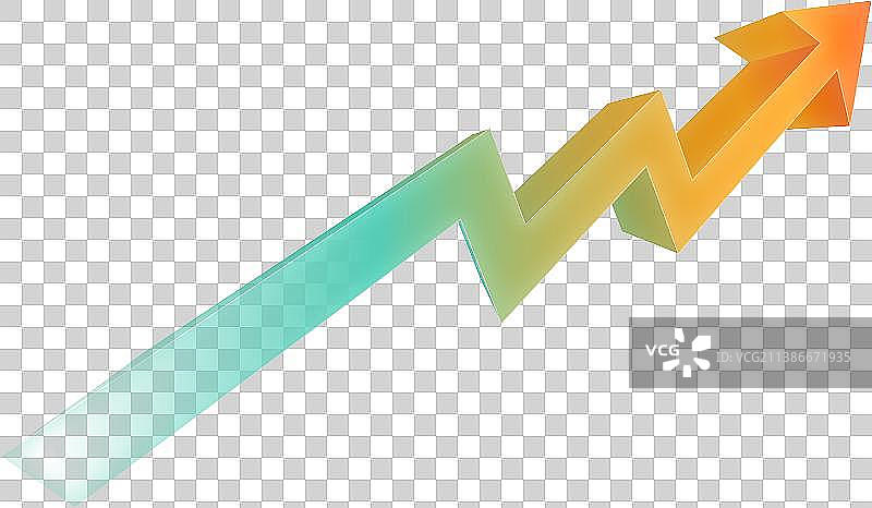 橙色渐变向上立体箭头图片素材