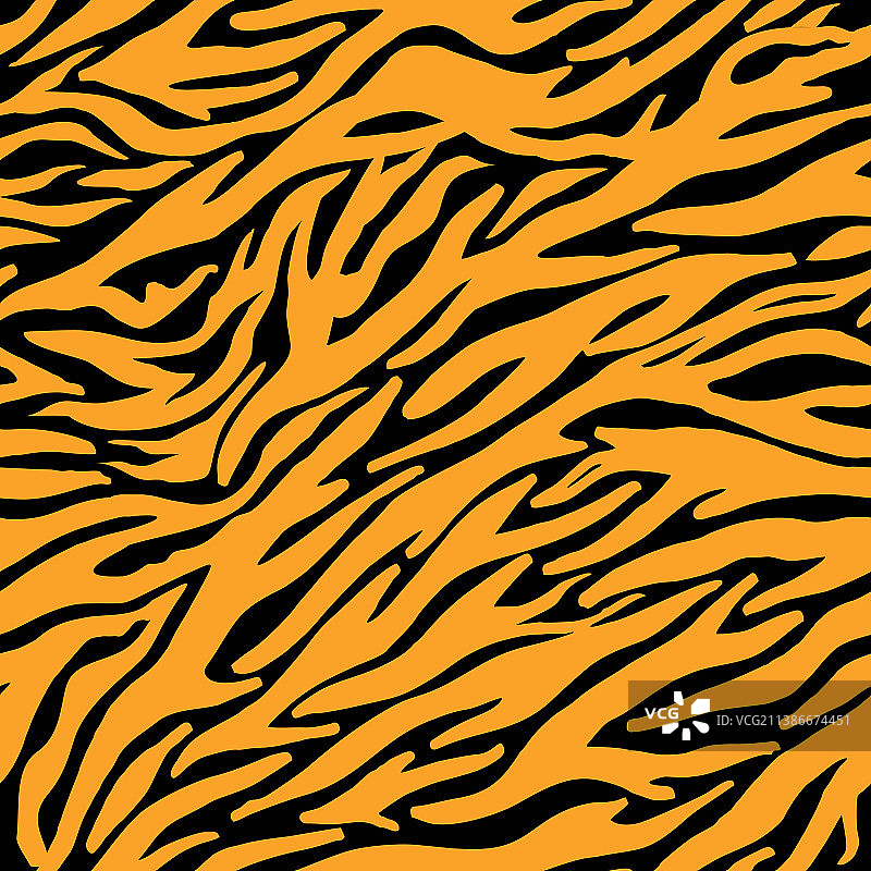 老虎纹黑色和橙色无缝图案图片素材