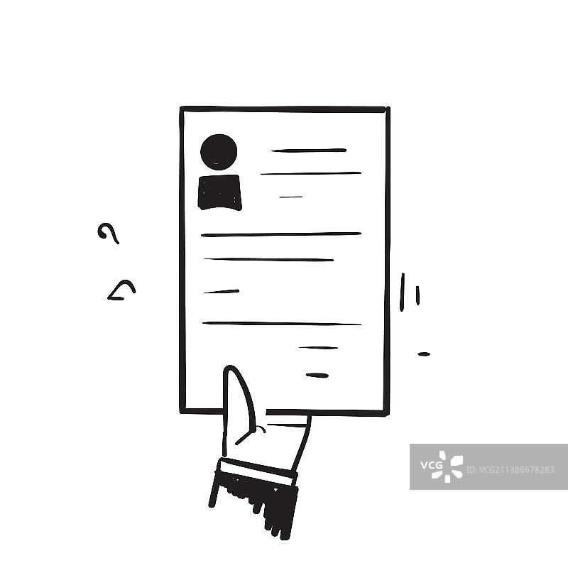 手绘涂鸦简历图标图片素材