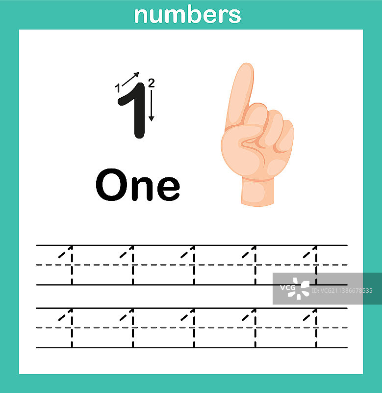 手指计数和数字练习图片素材