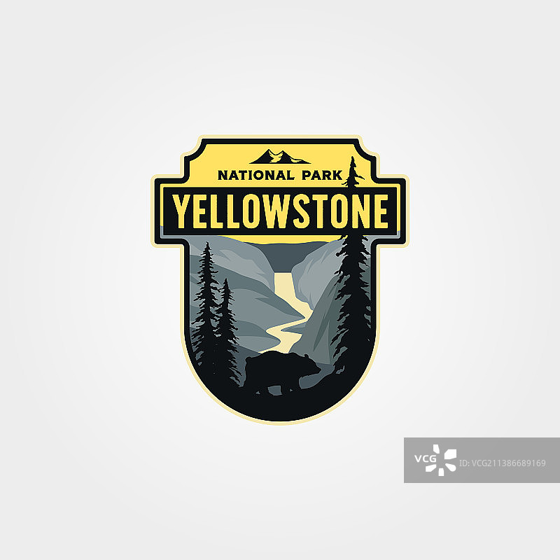 黄石国家公园logo布贴图片素材