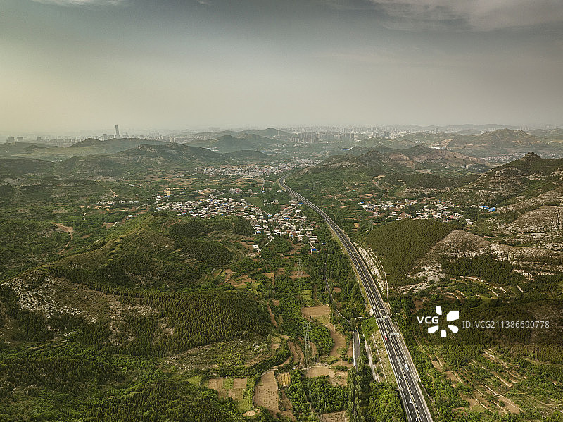 航拍济南绕城高速图片素材