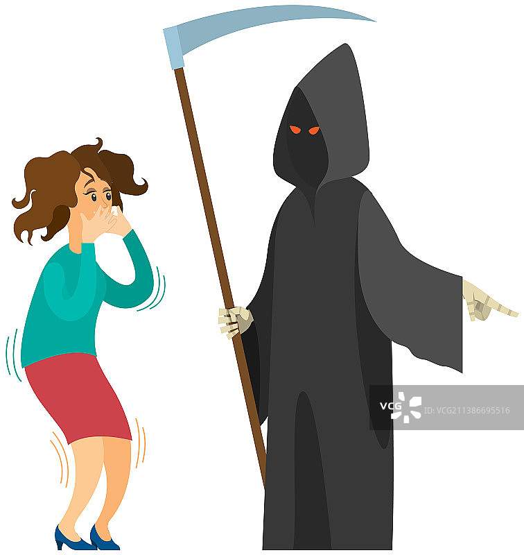 女孩害怕死亡图片素材