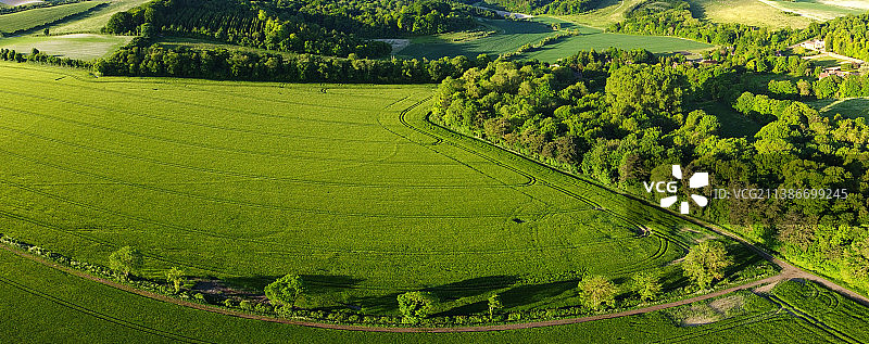 英国赫克斯顿乡村全景航拍图片素材
