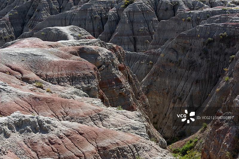 美国南达科他州恶地国家公园岩层风光图片素材