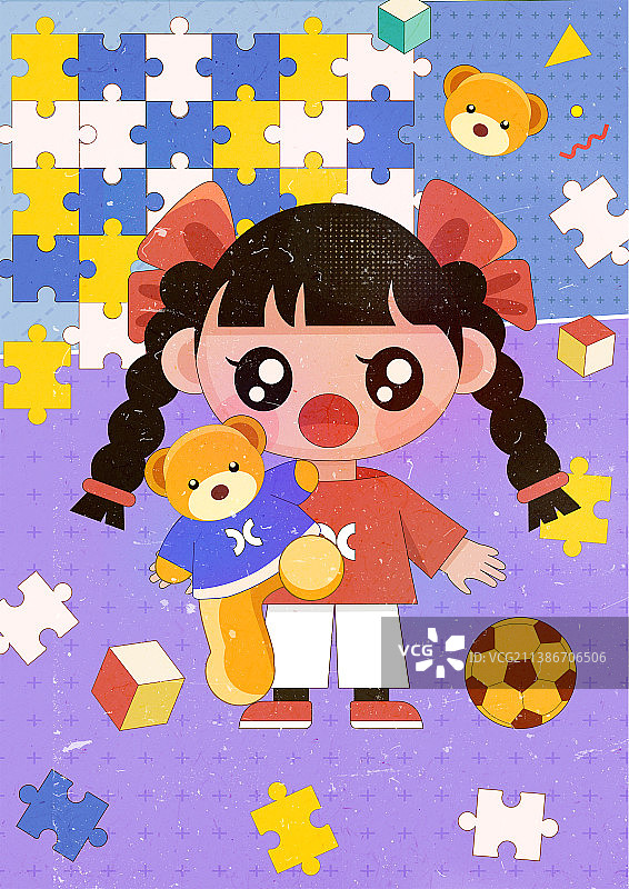 童年系列怀旧复古玩具集合插画海报图片素材