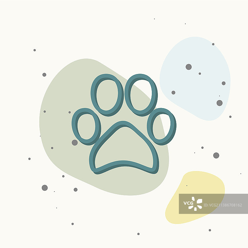 彩色动物爪印图标图片素材