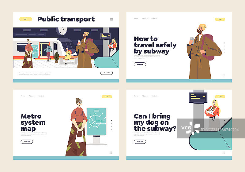 公共交通旅行着陆页概念图片素材