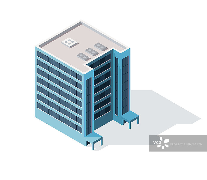2.5D办公室城镇公寓建筑图片素材
