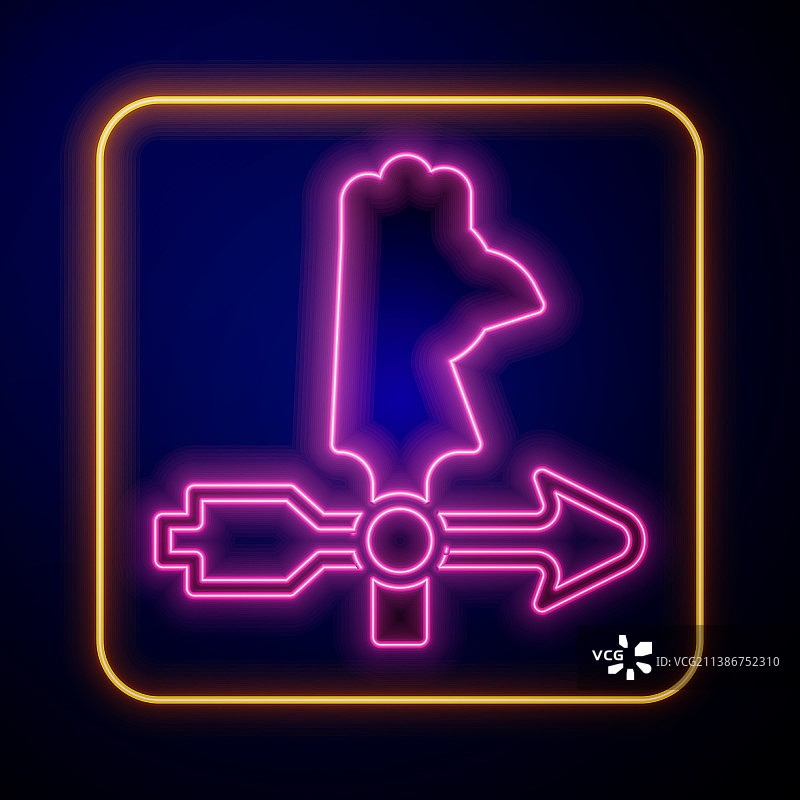 发光霓虹灯公鸡风向标图标图片素材