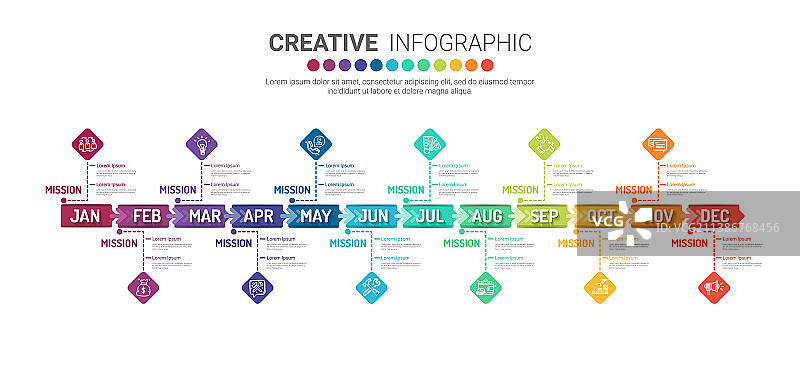 1年12个月时间轴图片素材