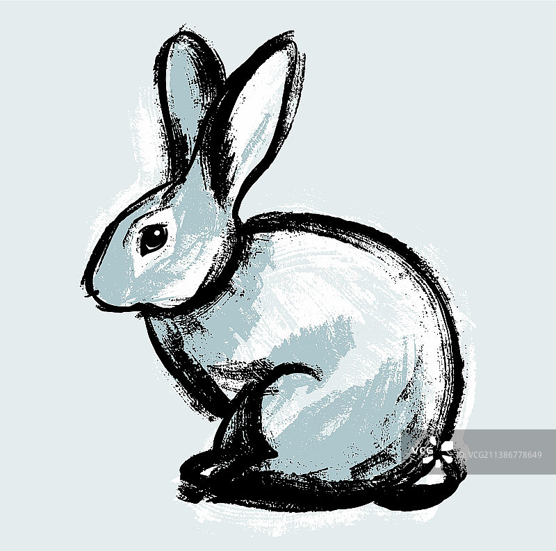 白色兔子（独立元素）图片素材