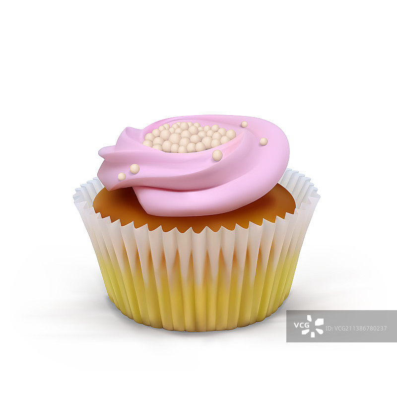 白色背景上的奶油蛋糕篮图片素材