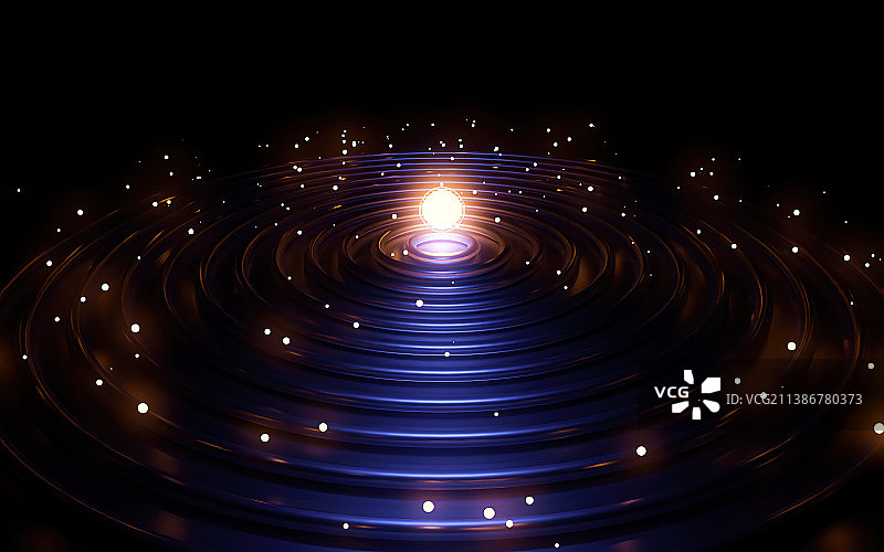 粒子光点发光球抽象宇宙行星轨道环绕图片素材