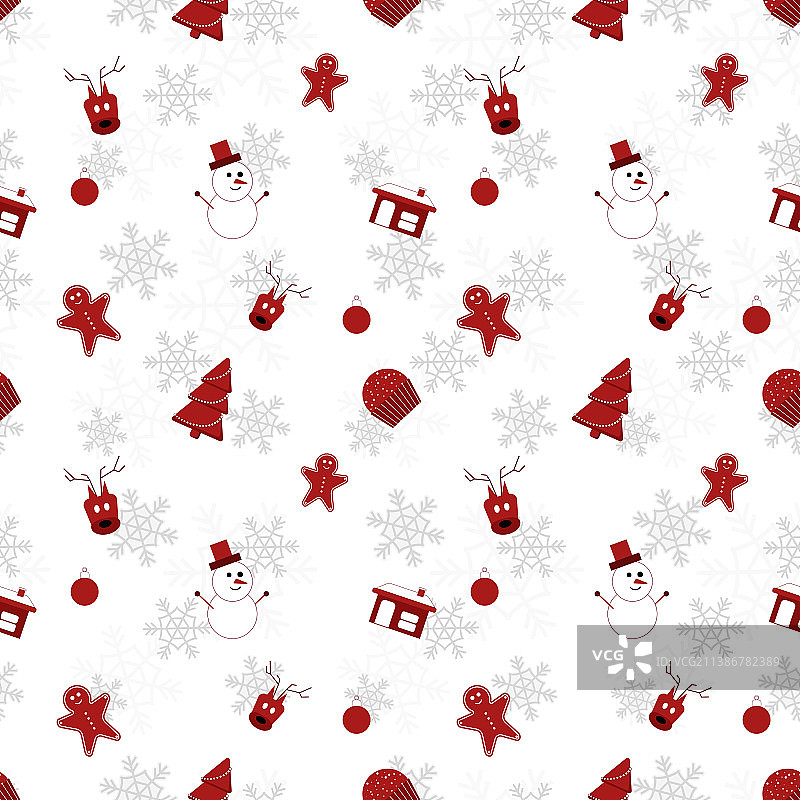 圆形圣诞物体重复图案图片素材