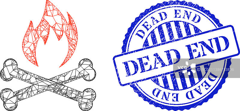 死胡同印章和阴影地狱之火图片素材