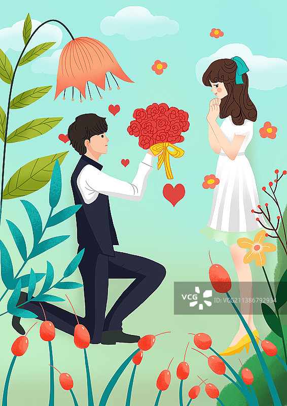 情人节插画图片素材