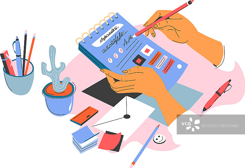 笔记本或日记本，用于书写记录图片素材