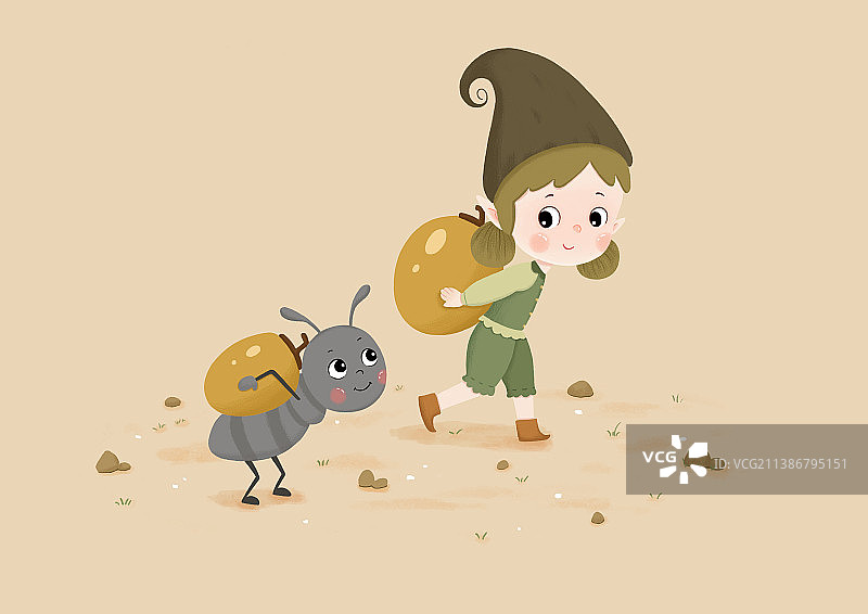 小精灵和蚂蚁图片素材