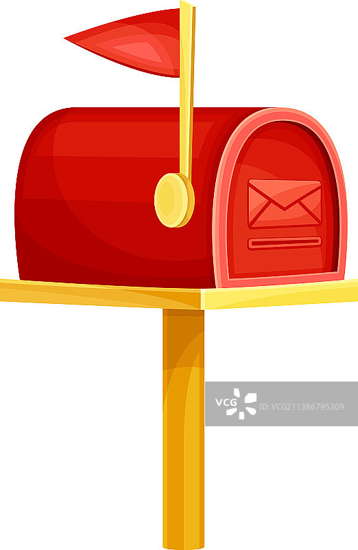 复古红色信箱，用于投递信件和报纸图片素材