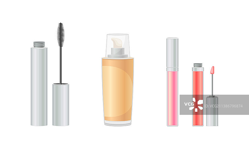 面部彩妆套装（睫毛膏、唇彩）图片素材