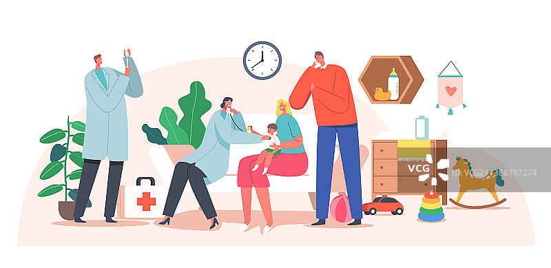 家庭医生、儿科医生和新生儿专家图片素材