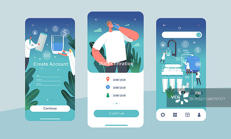 水过滤设备App引导页图片素材