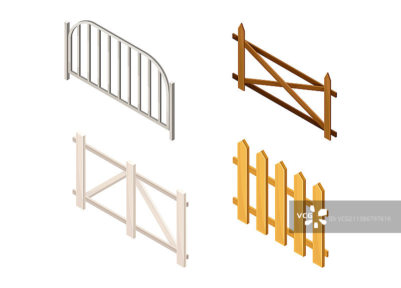 农场或花园木栅栏2.5D素材图片素材