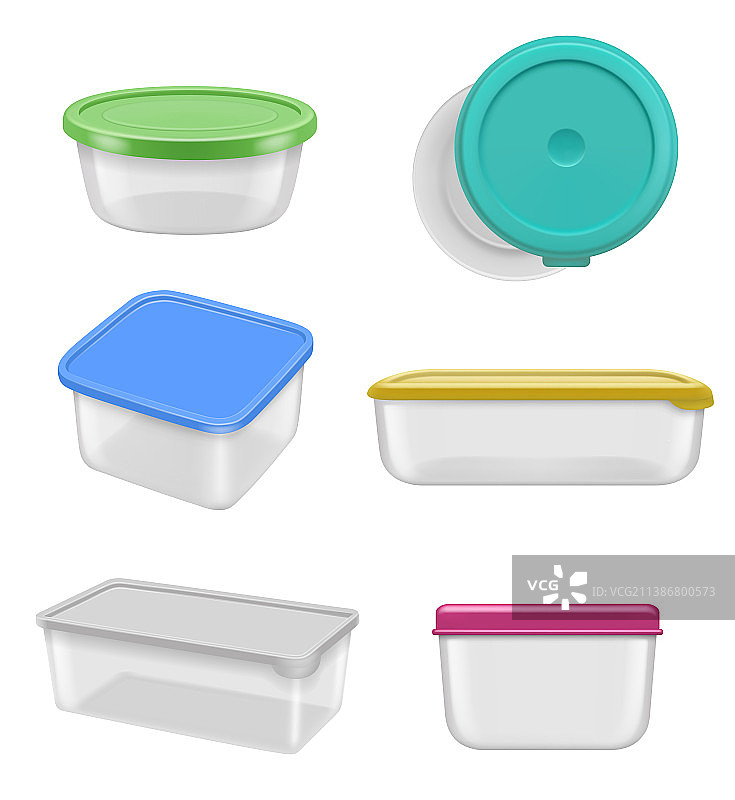 透明容器、碗和塑料盒图片素材