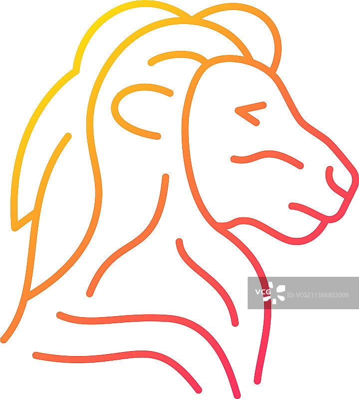 狮子头符号渐变线性图标图片素材