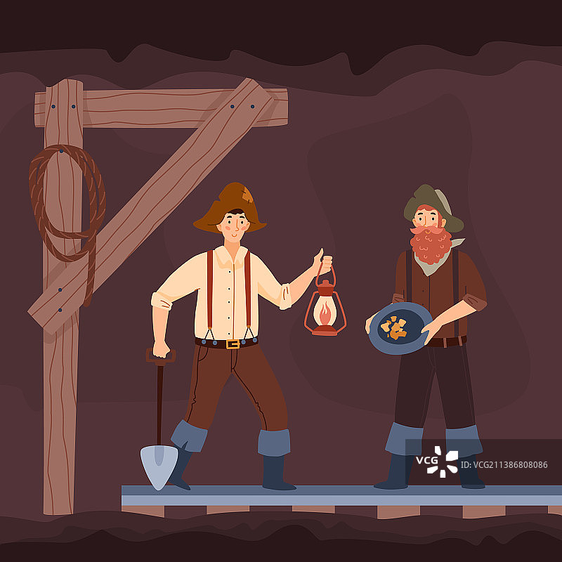 美国淘金热时期的复古挖掘者图片素材