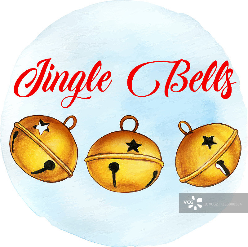 手绘水彩叮当铃装饰图片素材