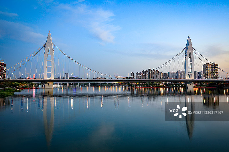 西安灞河元朔大桥图片素材