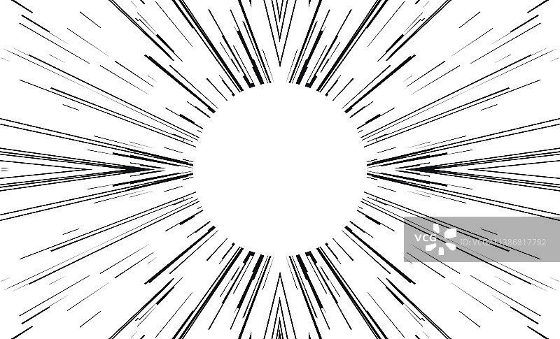 白色背景上的漫画书速度线图片素材