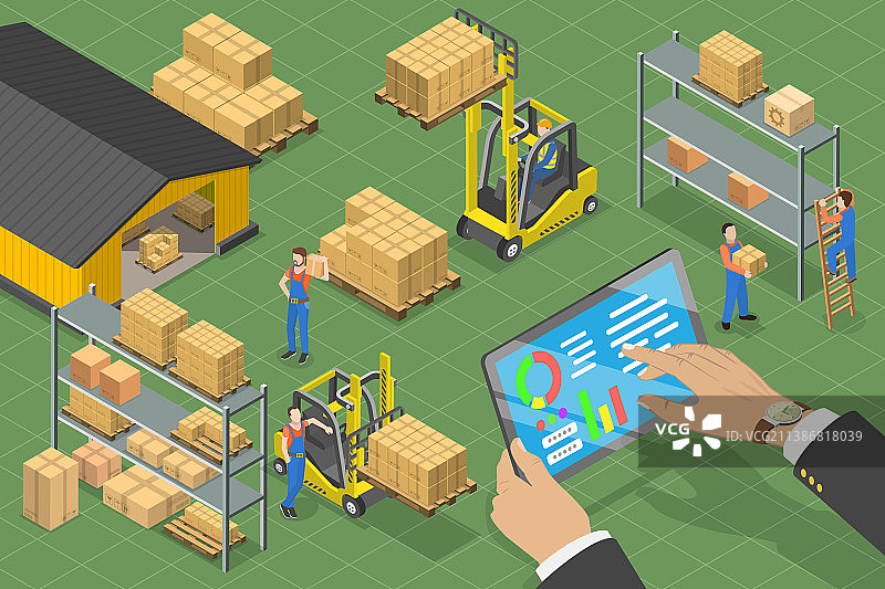 三维等距平面概念图片素材