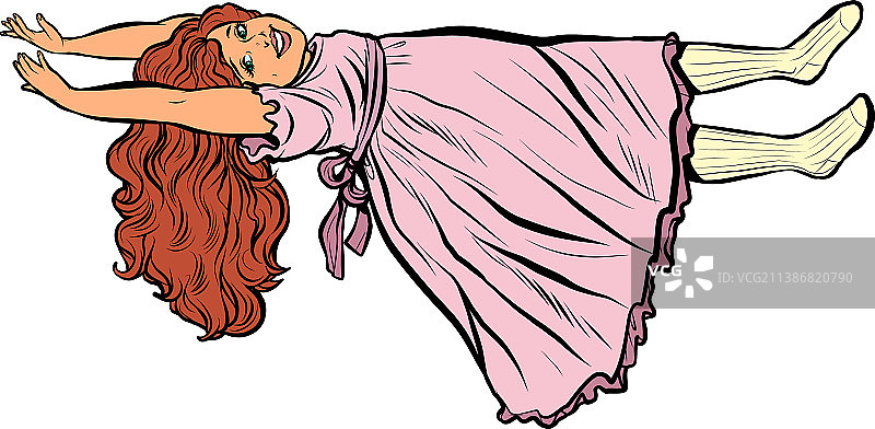 小女孩漂浮展示魔法图片素材